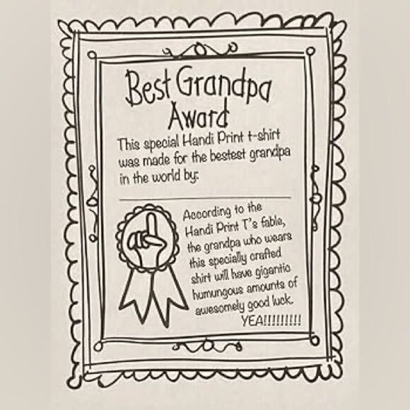 HandiPrints World's Best Grandpa T-Shirt Paint Kit Hand Prints (XL, White) NWT - Picture 5 of 5